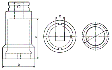 Схематическое изображение торцевого ключа для стопорных гаек