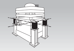 правильное расположение виброизоляторов