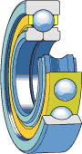 радиально-упорный шарикоподшипник с четырехточечным контактом