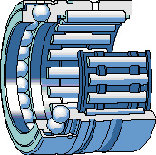 комбинированный игольчатый роликоподшипник совмещенный с упорным шарикоподшипником