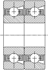 Шарикоподшипники радиально-упорные двухрядные и сдвоенные